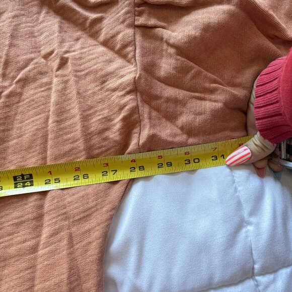 J Jill Pure Jill Blouse Womens Size XL Orange 3/4 Sleeve Sweater 100% Cotton - Picture 3 of 8